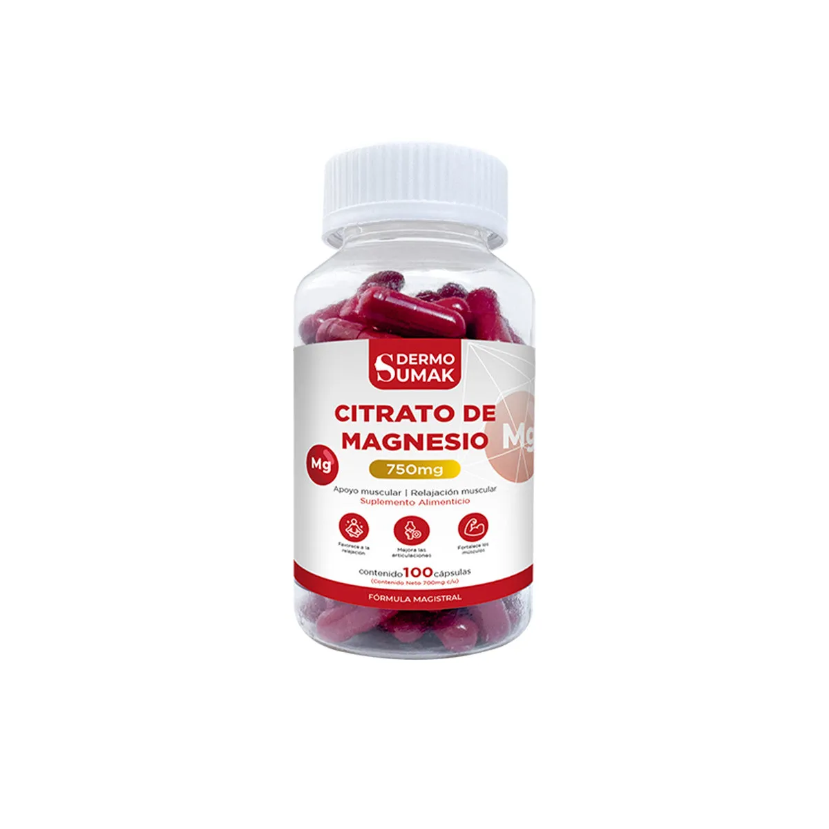 Dermo Sumak Citrato de Magnesio 100 Capsulas